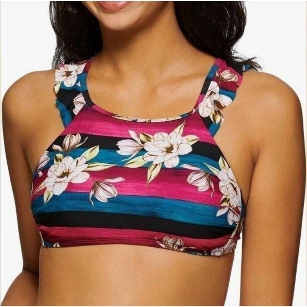 Hula Honey High Neck Bikini Top Extra Small Sweet Bloom